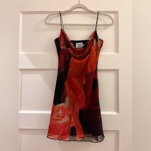 Red Floral Mini Dress